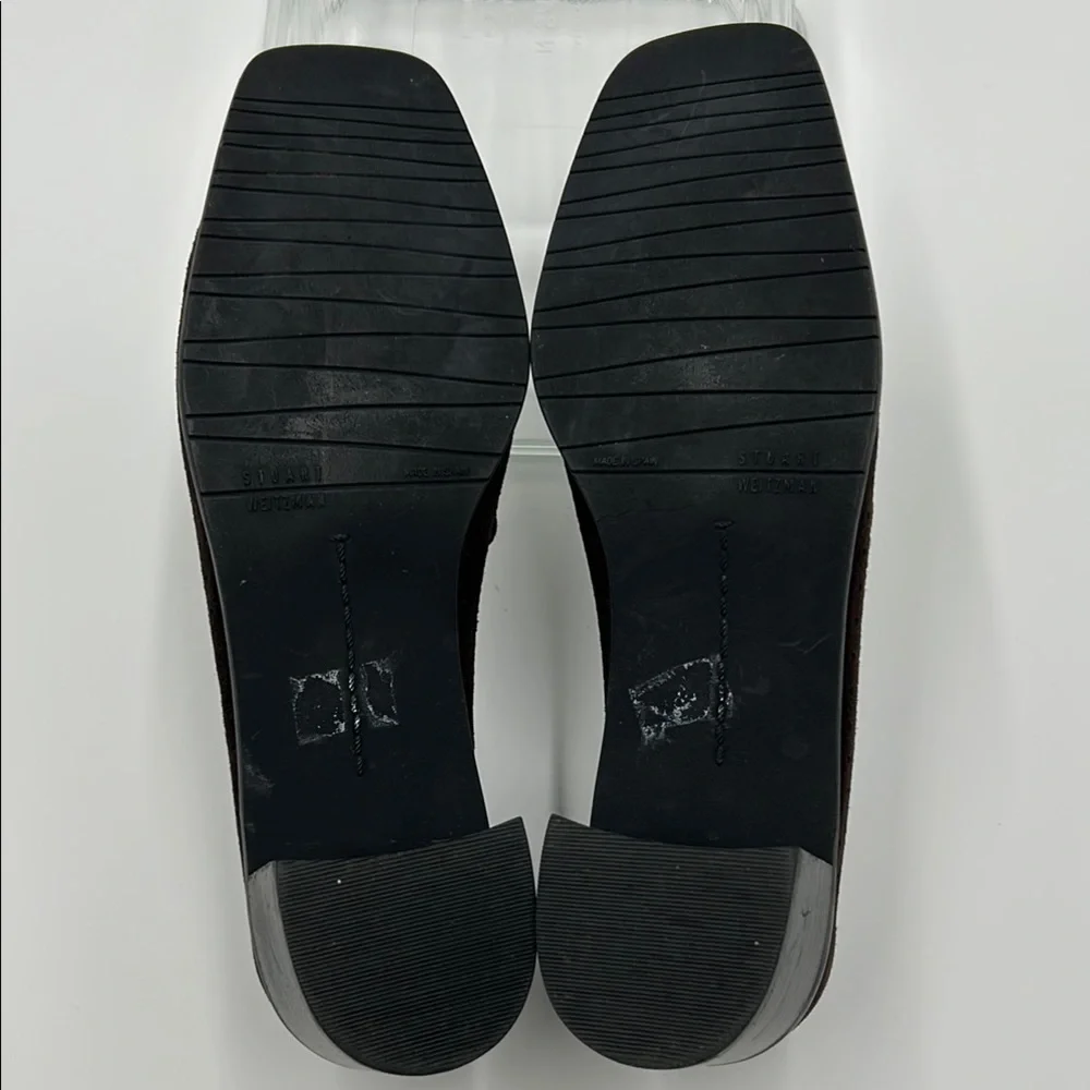 Stuart Weitzman Brown Suede Loafers Slip-On Design 7M - Picture 7 of 14